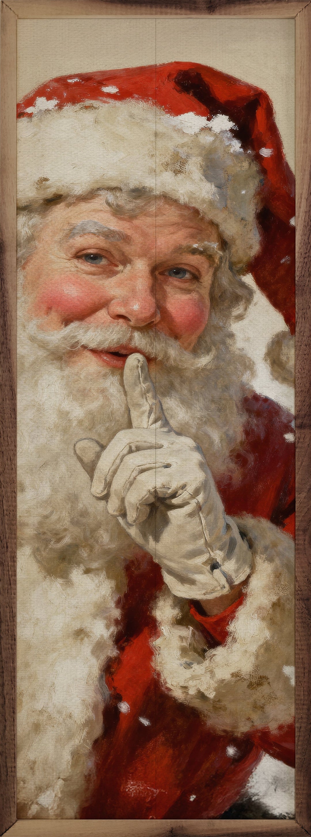 Shh Santa Claus White Gloves