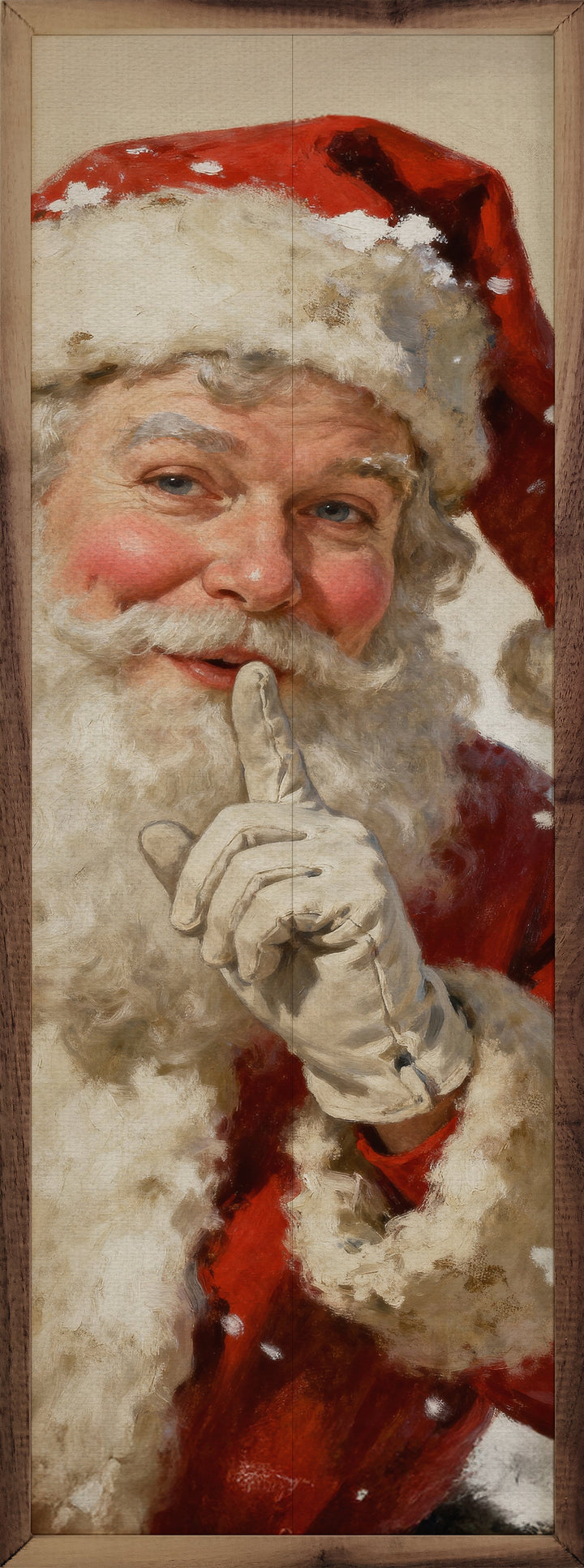 Shh Santa Claus White Gloves
