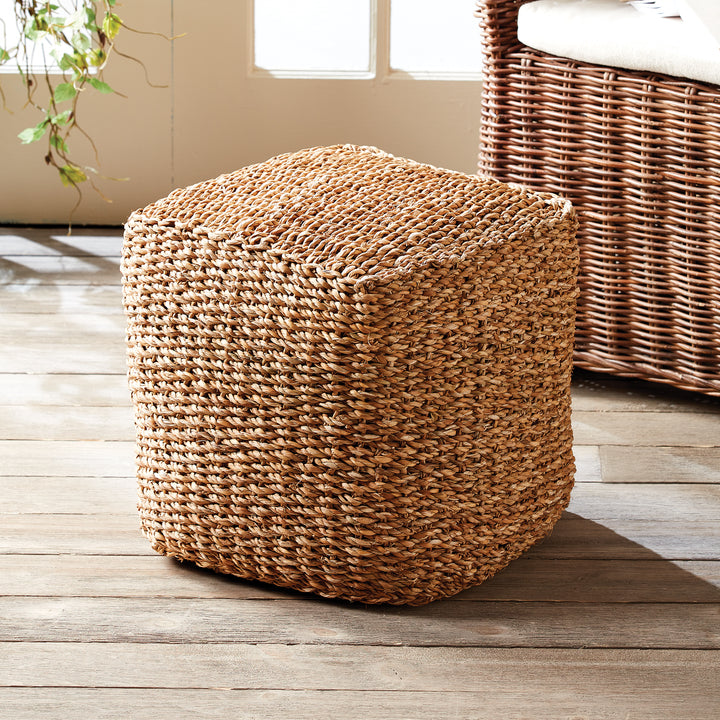 Seagrass Square Pouf