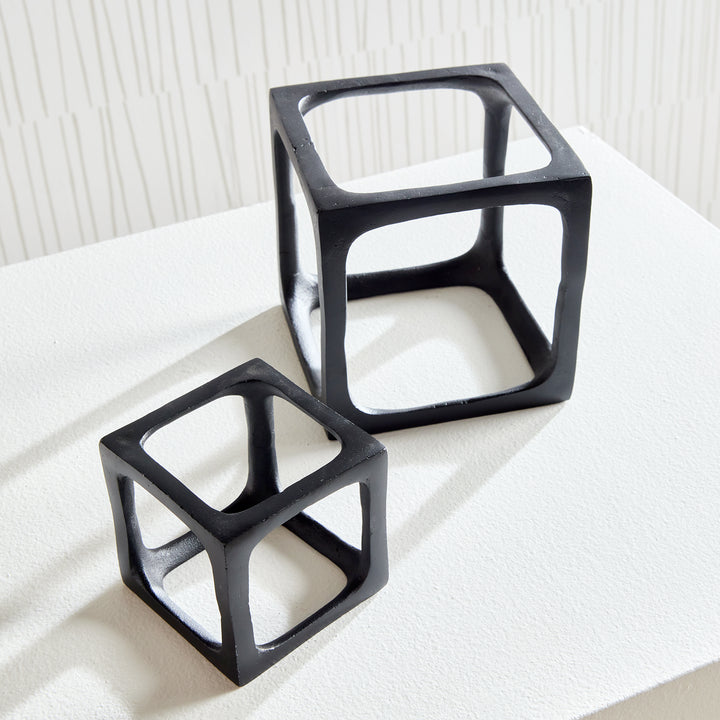 Cubist Sculptures, Set Of 2, Black