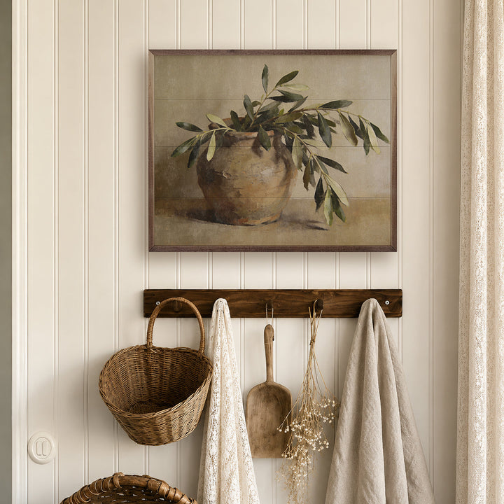 Olive Branches In An Earthen Vase