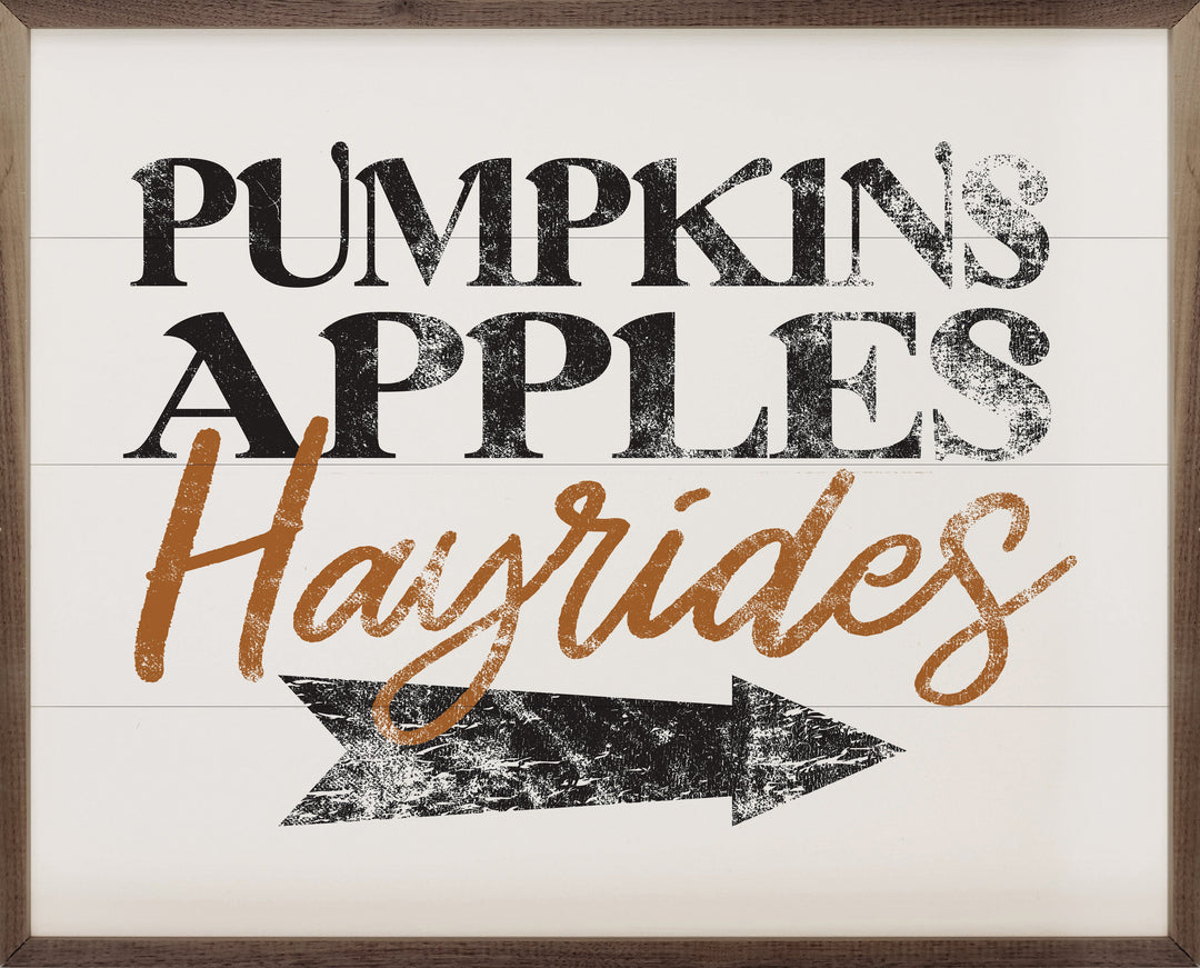 Pumpkins Apples Hayrides White