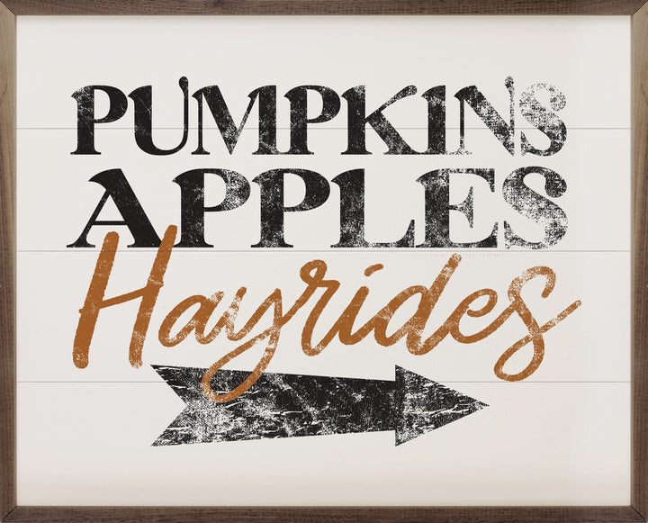 Pumpkins Apples Hayrides White