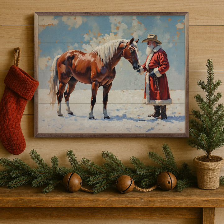 Santa In Field With Horse