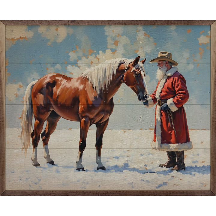 Santa In Field With Horse