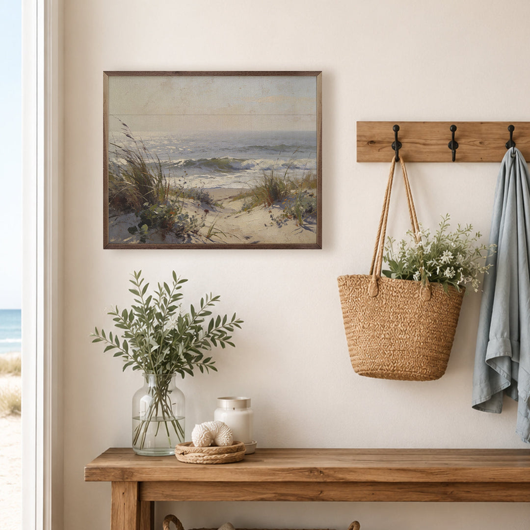 Sea Grass And Rolling Waves