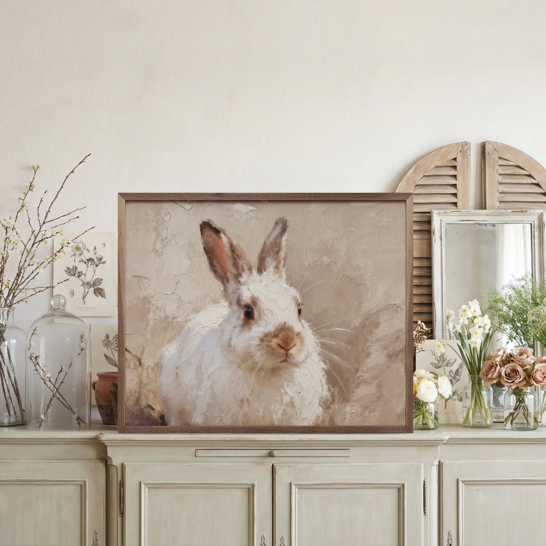 White Bunny Looking