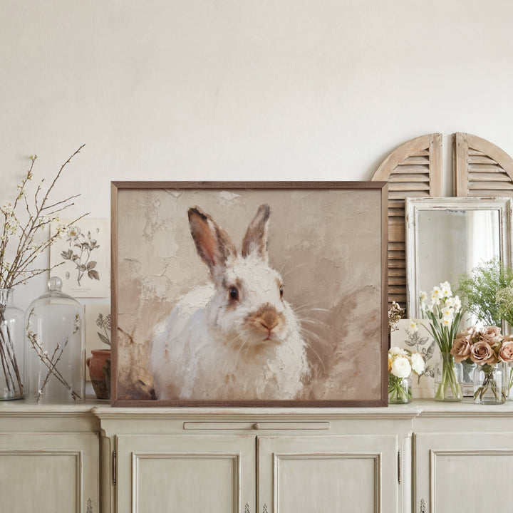 White Bunny Looking