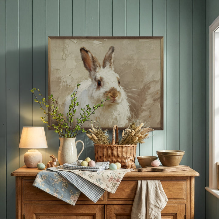 White Bunny Looking