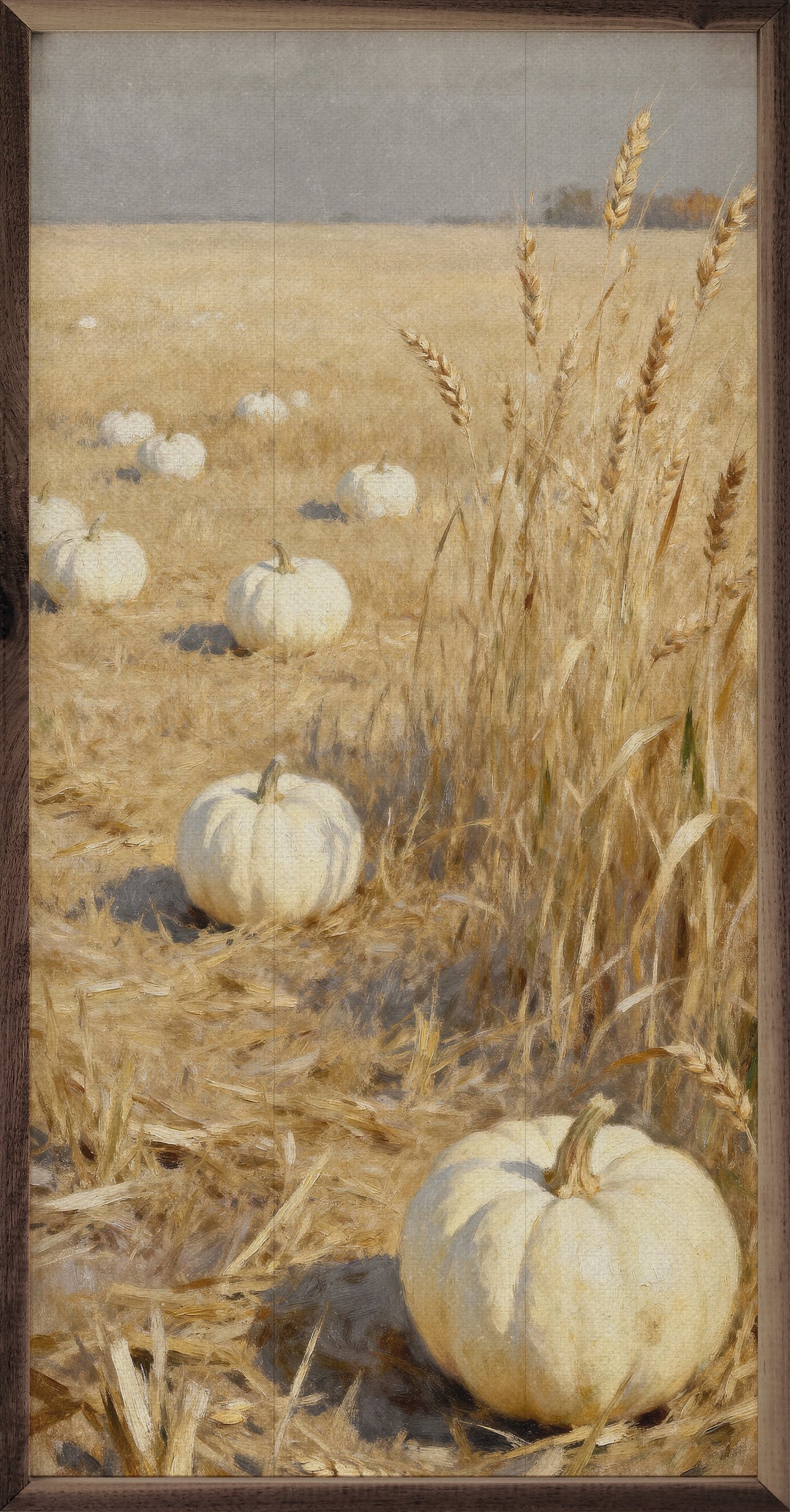 White Pumpkin Patch Narrow Print