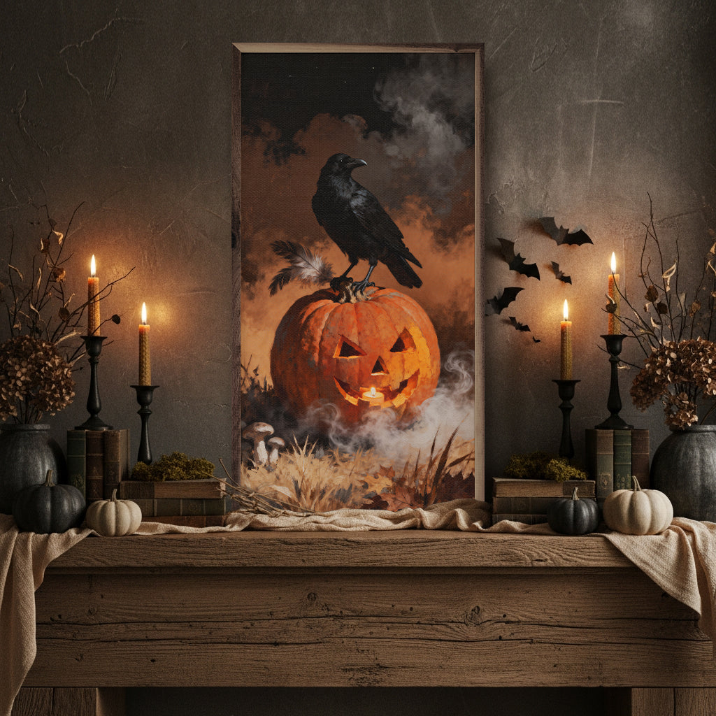 Crow On Pumpkin