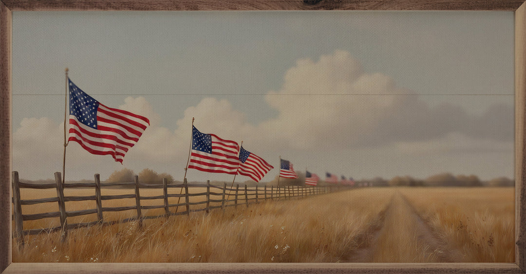 Flags On Fence Line