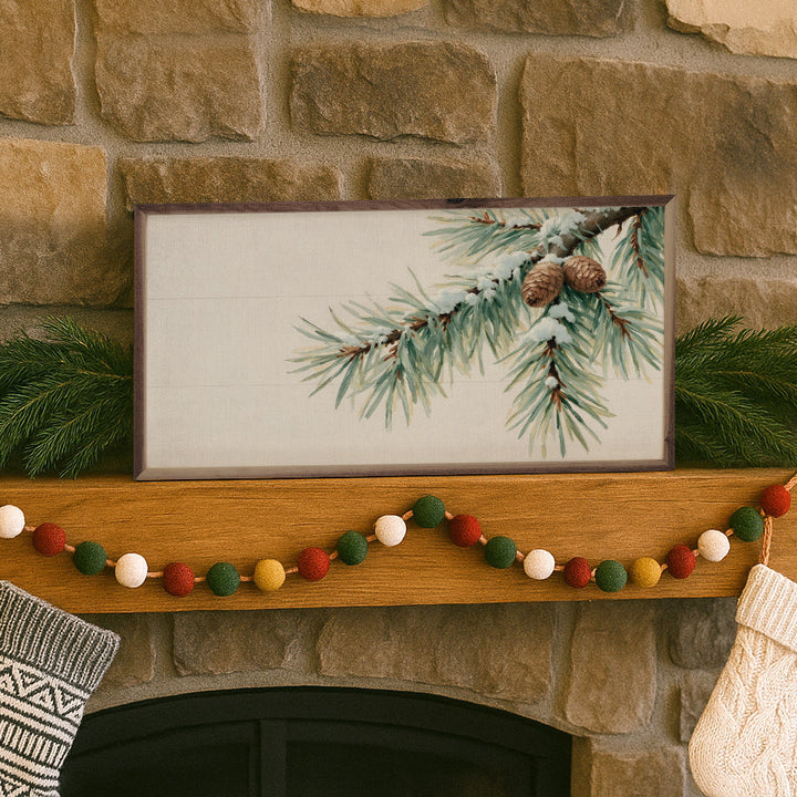 Pine Branch With Snow Horizontal
