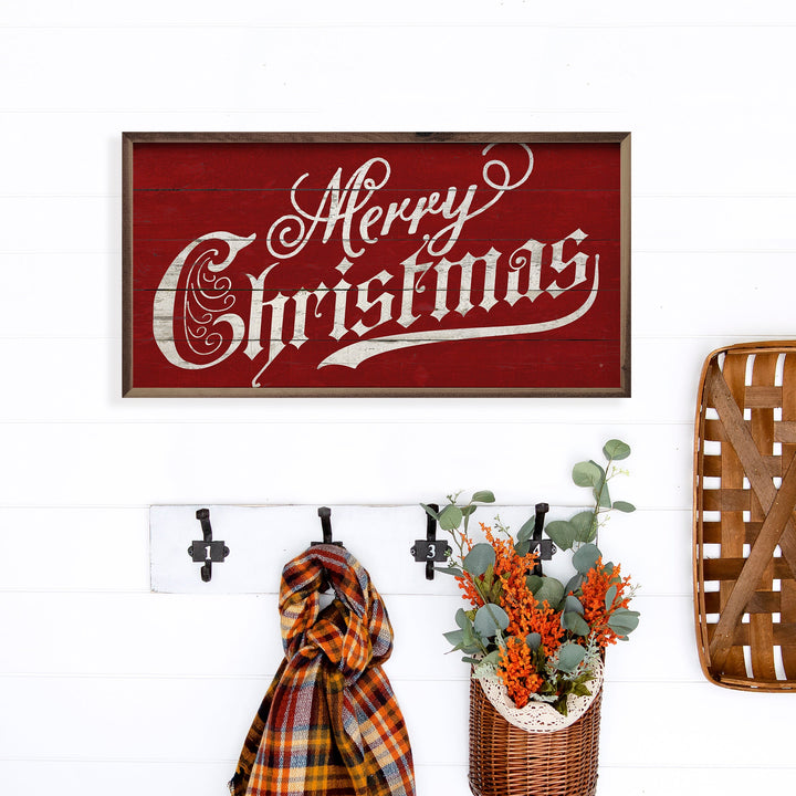 Vintage Merry Christmas Red