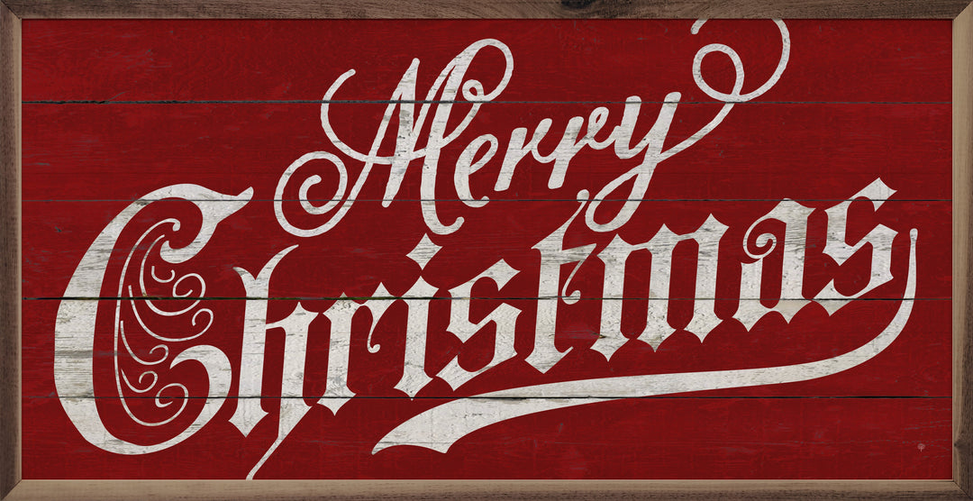 Vintage Merry Christmas Red