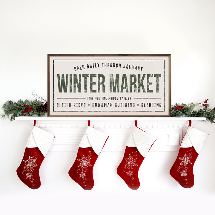 Winter Market Green White