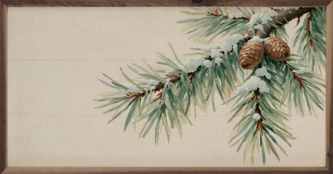 Pine Branch With Snow Horizontal