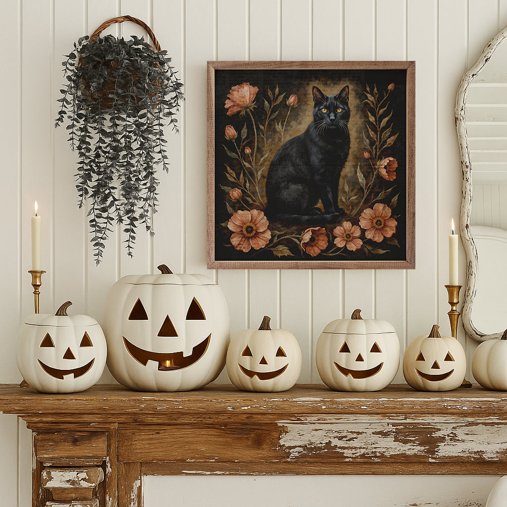 Floral Autumn Cat