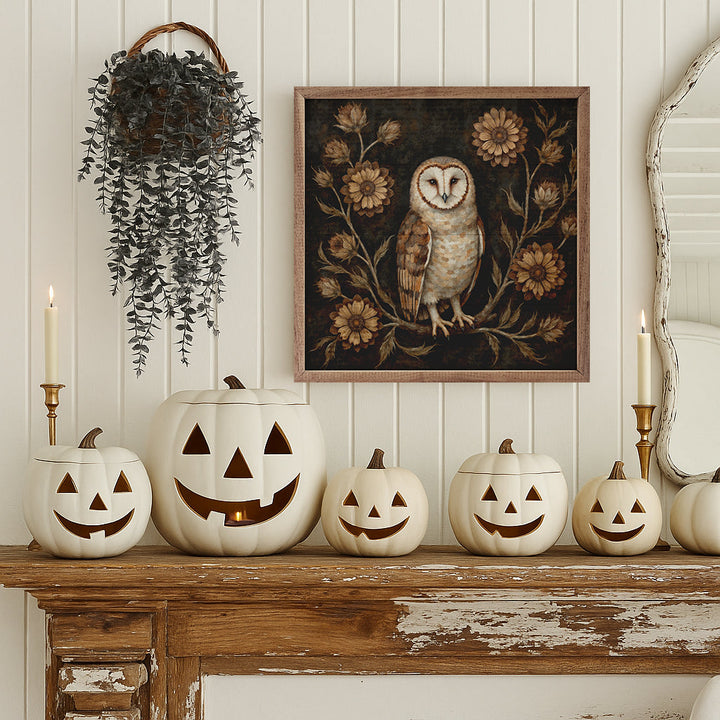 Floral Autumn Owl