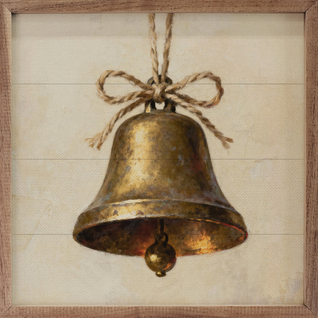 Hanging Gold Bell With Twine