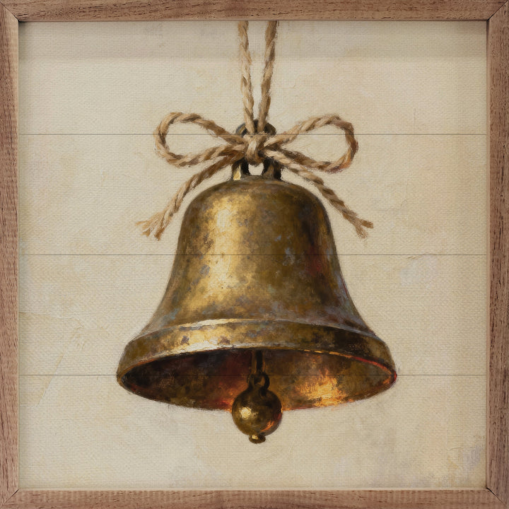 Hanging Gold Bell With Twine