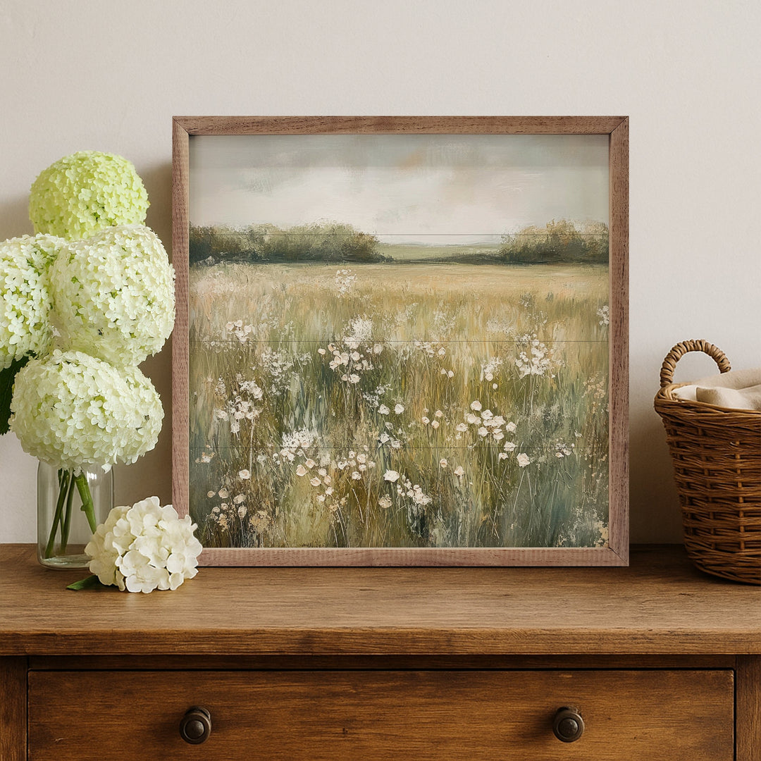 Neutral Field Of Flowers By Petals Prints Design