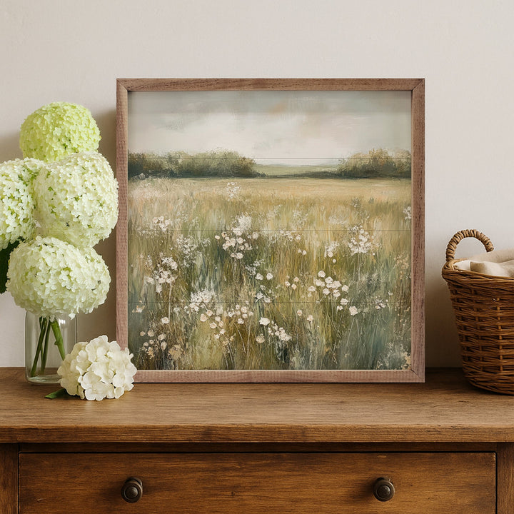 Neutral Field Of Flowers By Petals Prints Design