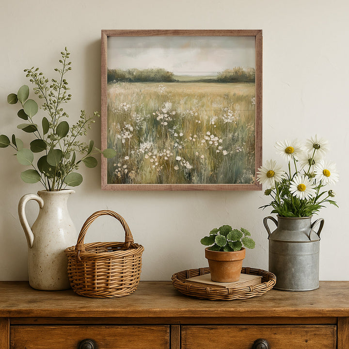 Neutral Field Of Flowers By Petals Prints Design