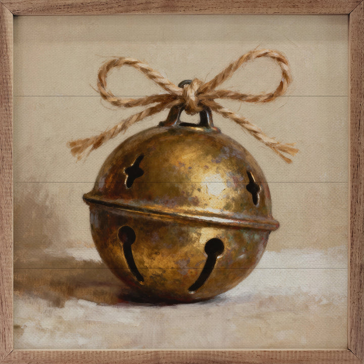 Round Gold Bell With Twine