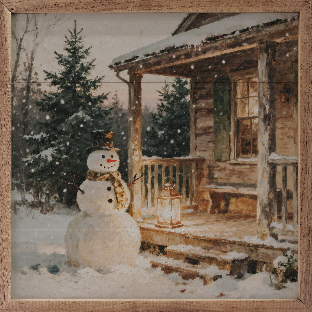Snowman At The Cabin