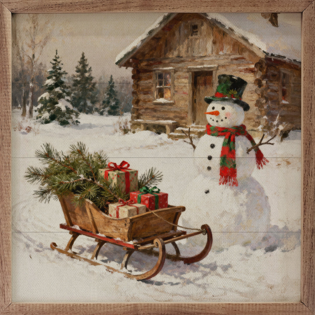 Snowman With Sleigh