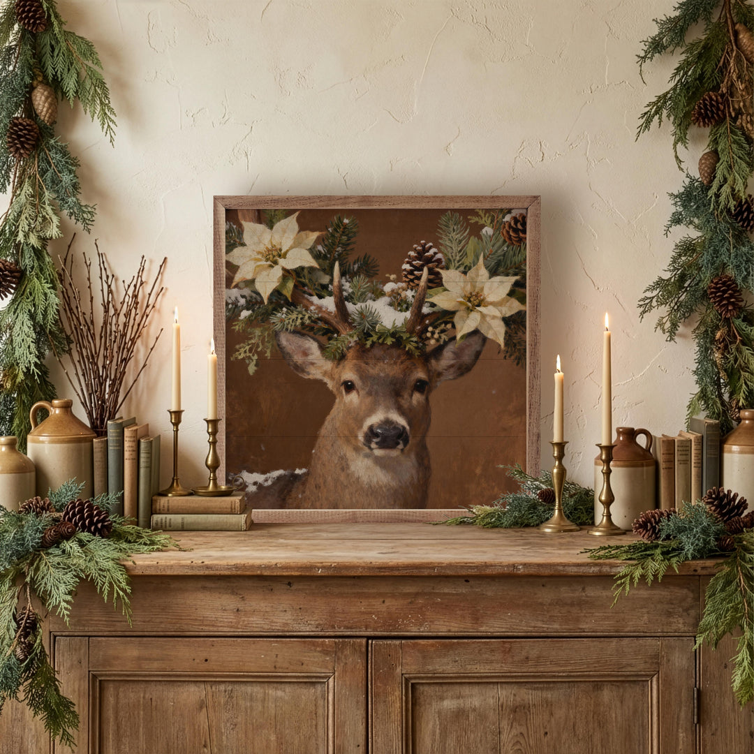 Poinsettia Deer