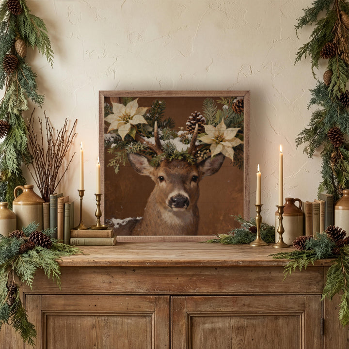 Poinsettia Deer