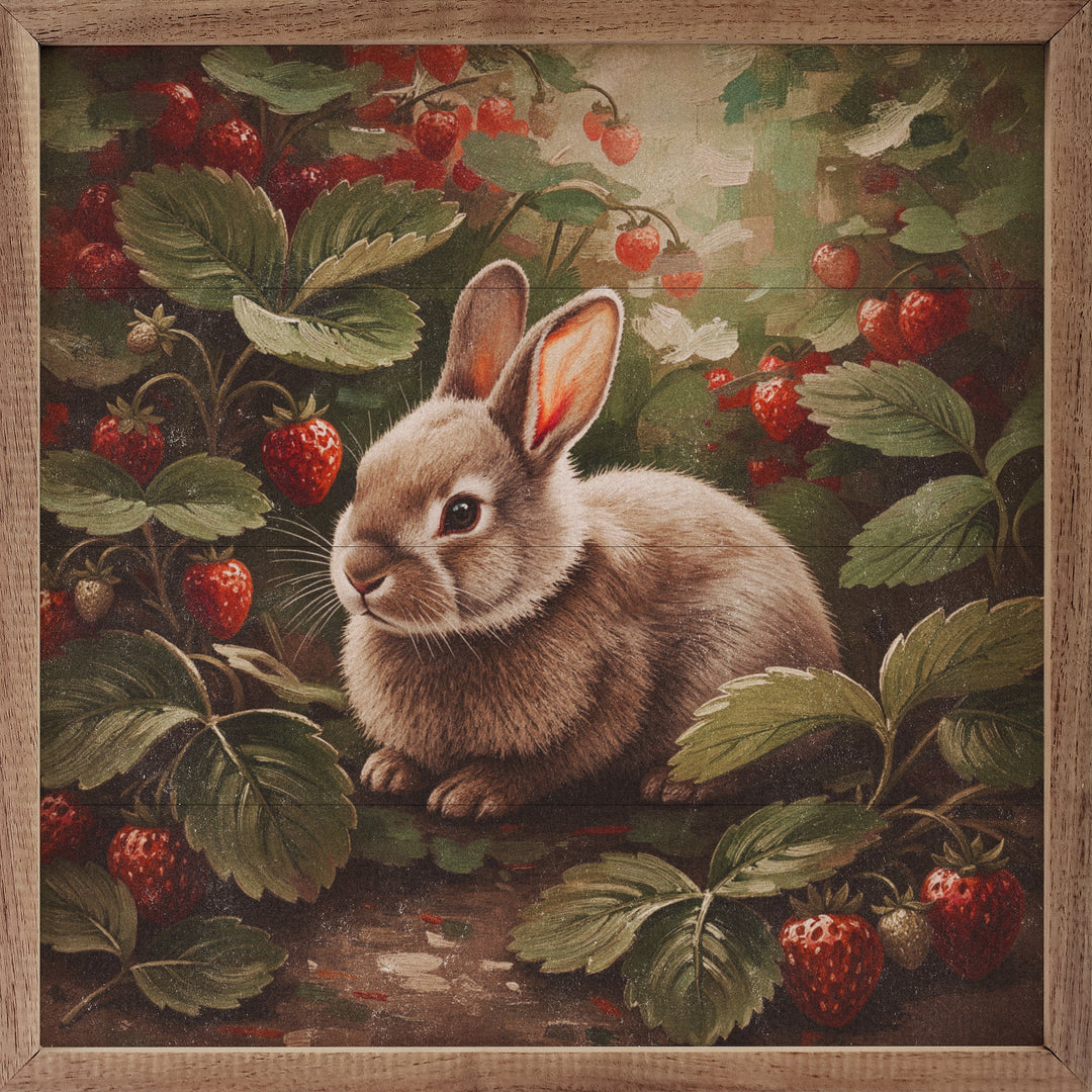 Rabbit In The Strawberry Patch