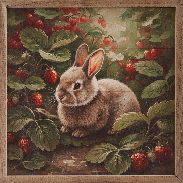Rabbit In The Strawberry Patch