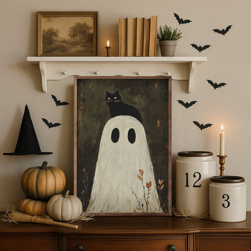 Ghost With Cat On Head