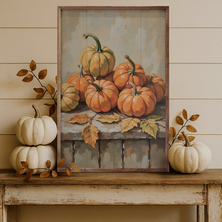 Small Pumpkin With Beech Branch