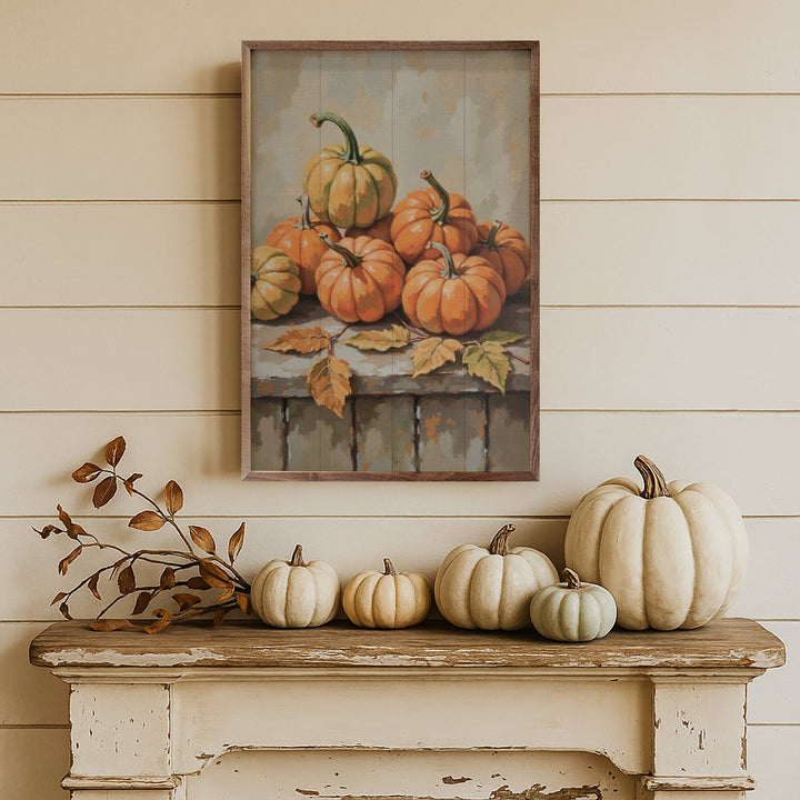 Small Pumpkin With Beech Branch