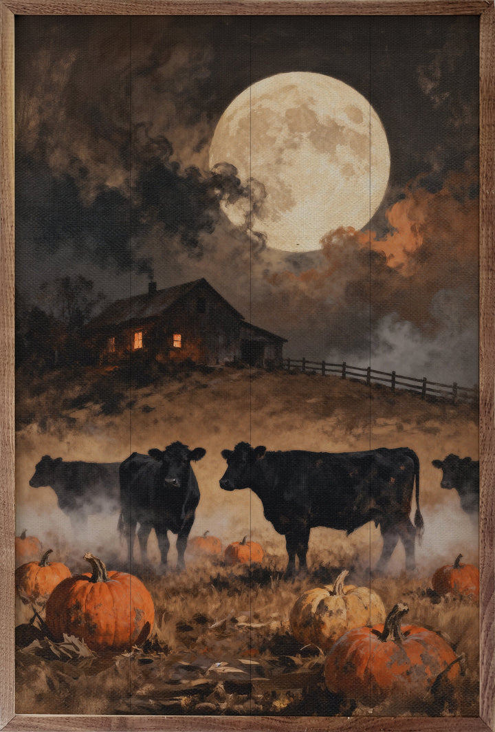 Cattle Under The Fall Moon