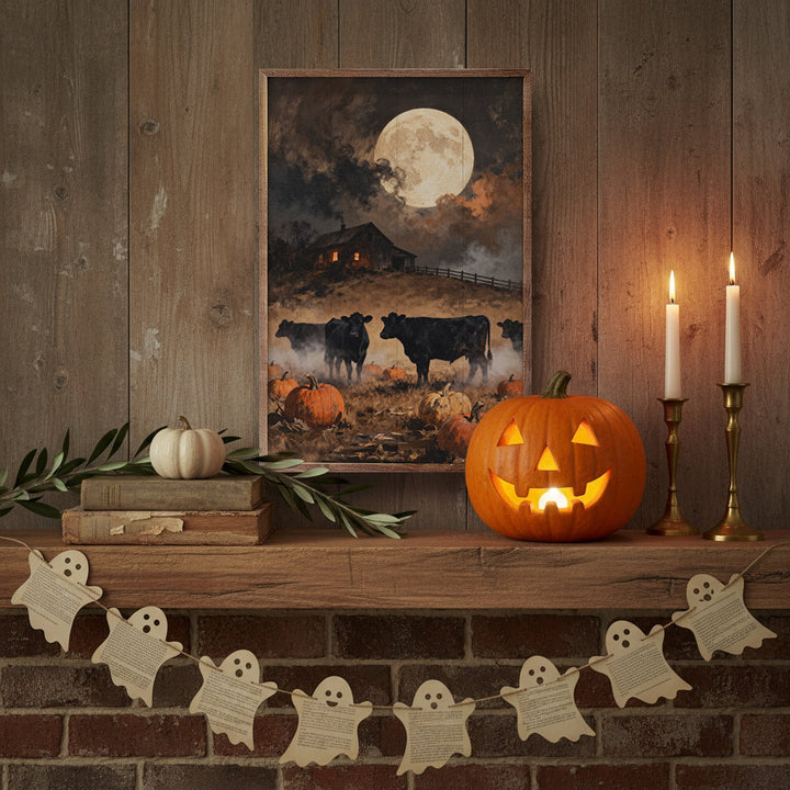Cattle Under The Fall Moon
