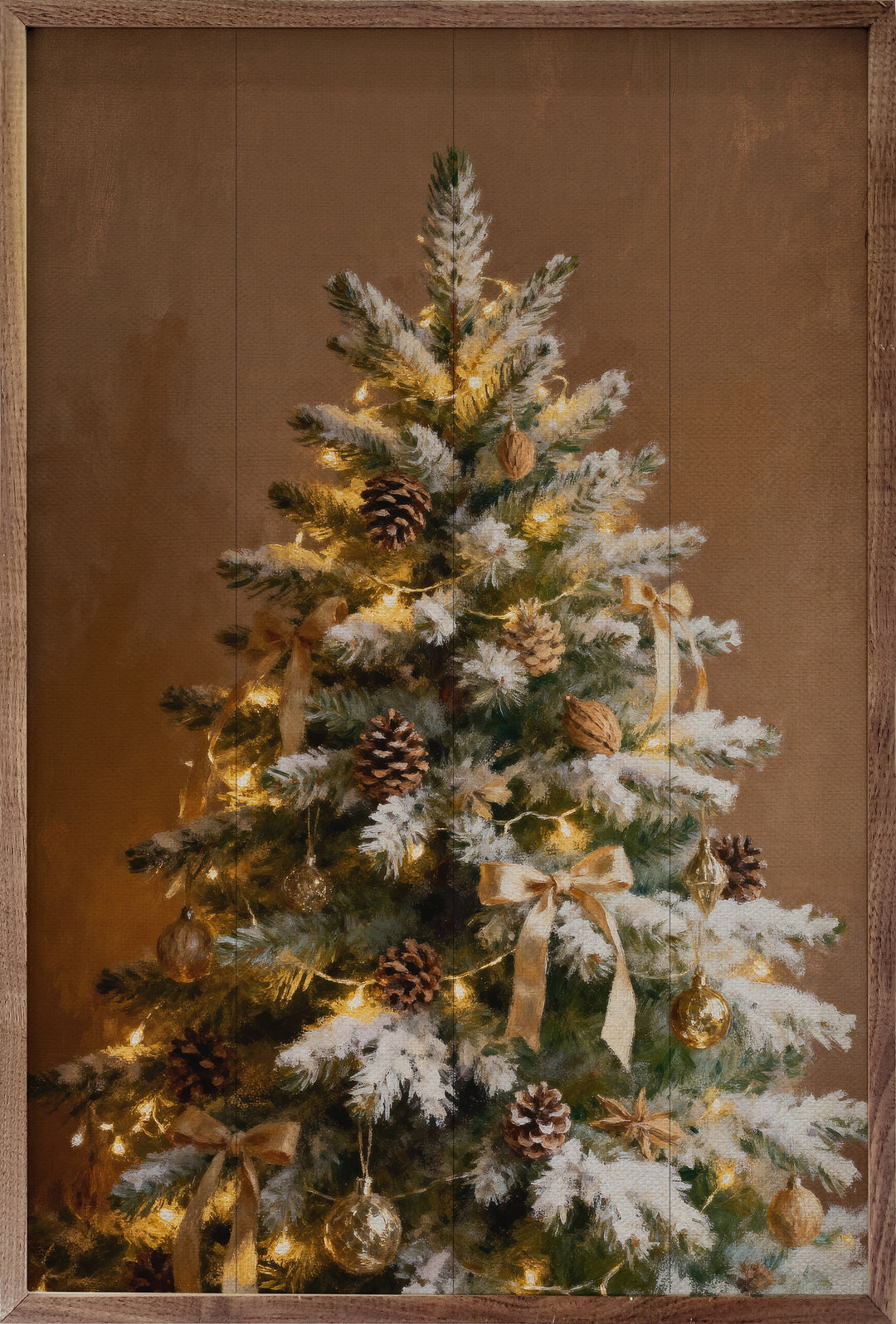 Decorated Pine Tree With Snow