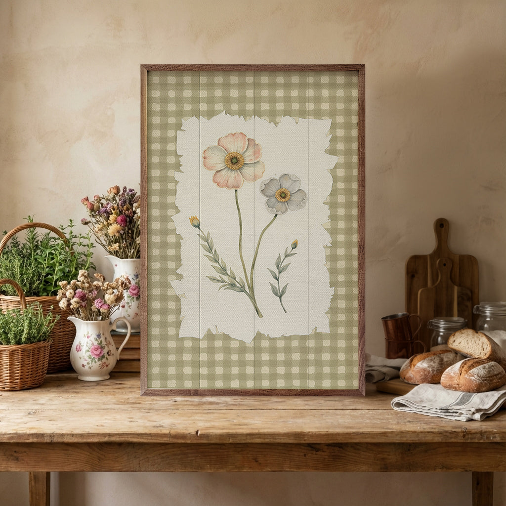Gingham Flower Print