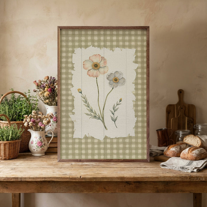 Gingham Flower Print