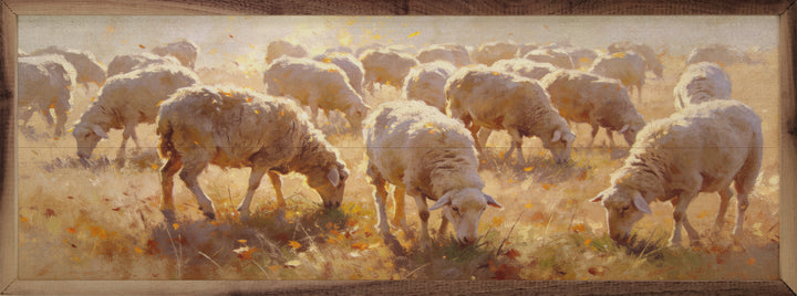 Flock Of Sheep In Autumn
