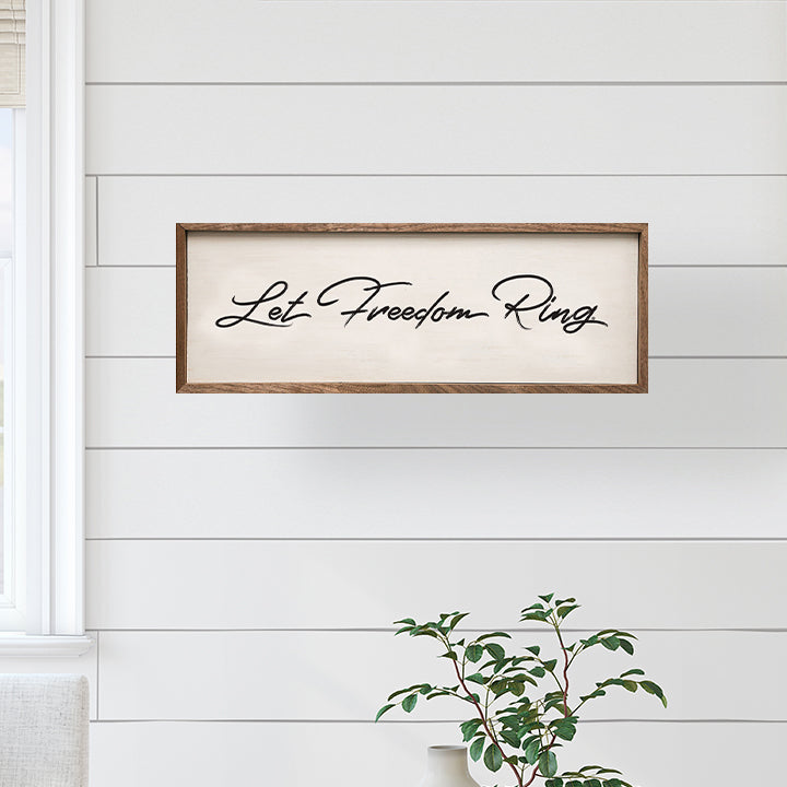 Let Freedom Ring Script White