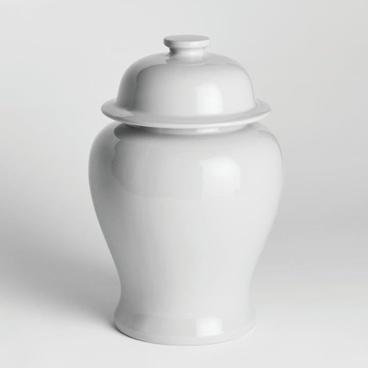 Koa Wide Lidded Ginger Jar Small, White