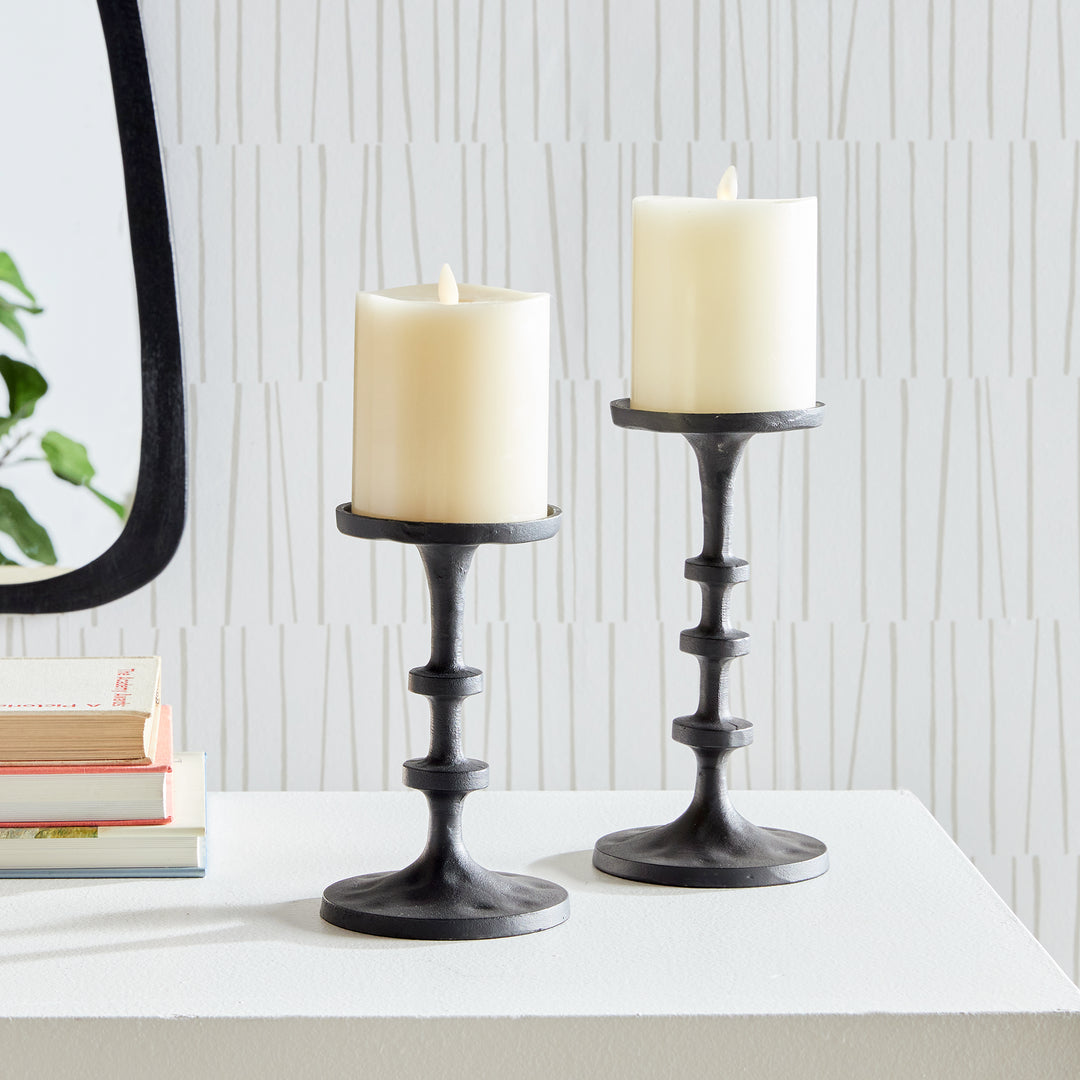 Abacus Petite Candle Stands, Set Of 2, Bronze