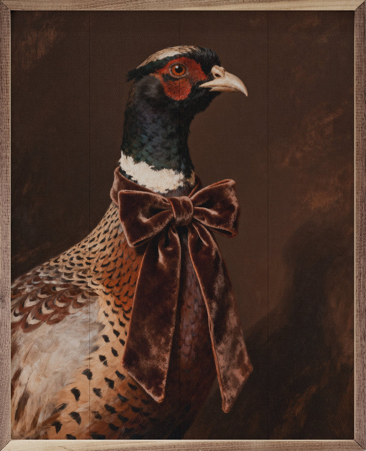 Brown Velvet Bow Pheasant