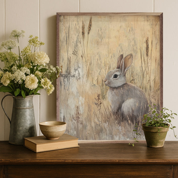 Bunny Sketched In Tall Grass By Petals Prints Design