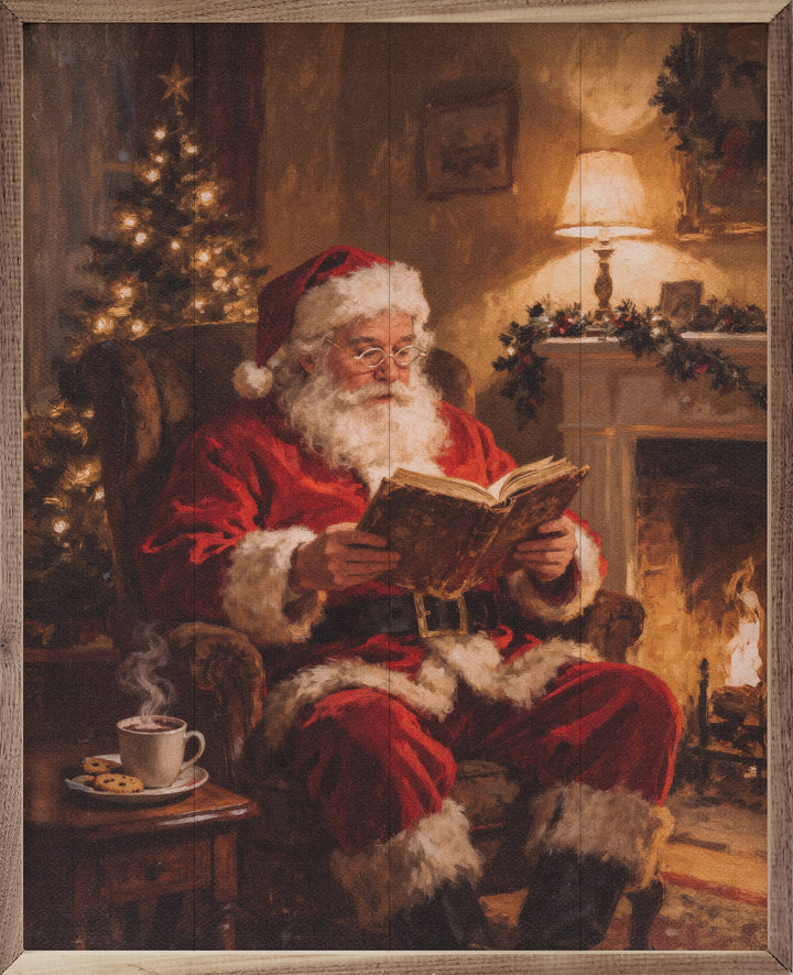 Santa Claus By The Fireplace